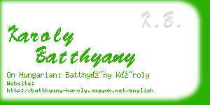 karoly batthyany business card